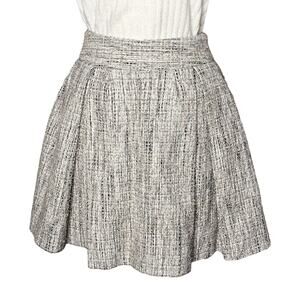 Marissa Webb Tweed Mini Pleated A-Line Skirt in Grey Size 4